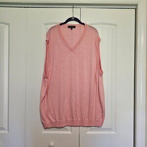 Men's Hart Schaffner Marx‎ Sweater V-Neck Vest Merino Wool Pink Coral Size 3XB